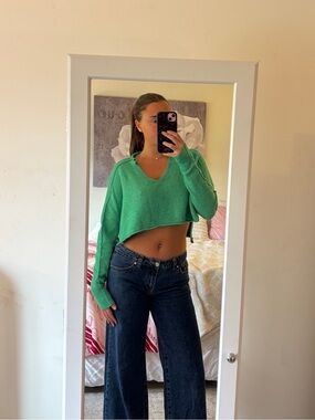 Pacsun BDG Teal Cropped Knit Top